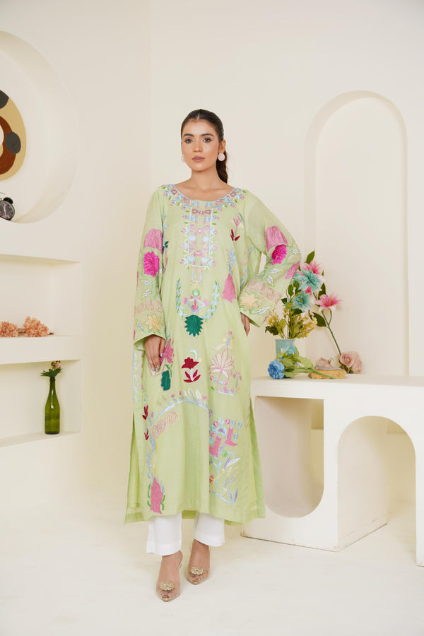 Noor-e-nazar - Kurta - Green Apple